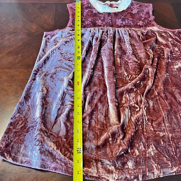 vtg Solitaire by‎ Ravi Khosla Velvet Lace Boho cottagecore  Top Sz L - Picture 10 of 14